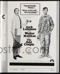 6b067 ODD COUPLE pressbook '68 McGinnis art of best friends Walter Matthau & Jack Lemmon!