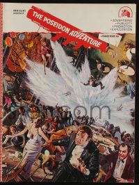 6b071 POSEIDON ADVENTURE pressbook '72 Gene Hackman & Stella Stevens, cool art by Mort Kunstler!