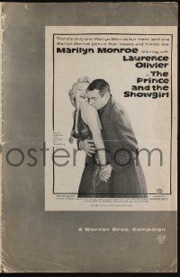 6b010 PRINCE & THE SHOWGIRL pressbook '57 Laurence Olivier & sexy Marilyn Monroe, posters & info!