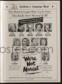 6b013 WE'RE NOT MARRIED pressbook '52 great images of Ginger Rogers, young Marilyn Monroe & cast!
