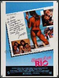 6c194 BLAME IT ON RIO 30x40 '84 Demi Moore, Michael Caine, super sexy postcard image!