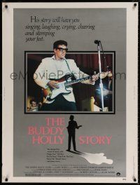 6c201 BUDDY HOLLY STORY 30x40 '78 cool image of Gary Busey w/guitar!