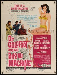 6c225 DR. GOLDFOOT & THE BIKINI MACHINE 30x40 '65 Vincent Price, sexy babes w/kiss & kill buttons!