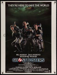 6c241 GHOSTBUSTERS 30x40 '84 Bill Murray, Aykroyd & Harold Ramis are here to save the world!