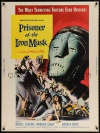 6c307 PRISONER OF THE IRON MASK 30x40 '62 cool art of the most terrifying torture ever devised!