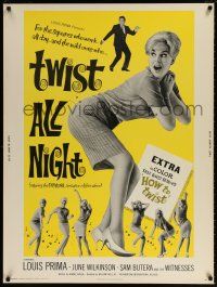 6c347 TWIST ALL NIGHT 30x40 '62 Louis Prima, great images of sexy dancing June Wilkinson!