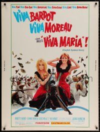 6c353 VIVA MARIA 30x40 '66 Louis Malle, sexiest French babes Brigitte Bardot & Jeanne Moreau!
