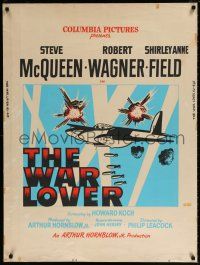 6c355 WAR LOVER 30x40 '62 Steve McQueen, Robert Wagner, Shirley Anne Field, dramatic Terpning art!