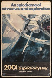 6c363 2001: A SPACE ODYSSEY 40x60 '68 Stanley Kubrick, art of space wheel by Bob McCall!