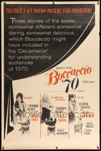 6c379 BOCCACCIO '70 40x60 '62 sexy Loren, Ekberg & Schneider, plus Fellini, De Sica & Visconti!