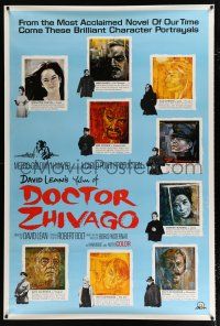 6c403 DOCTOR ZHIVAGO 40x60 '65 David Lean, cool art portraits of 9 top stars by M. Piotrowski!