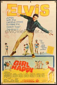 6c423 GIRL HAPPY style Z 40x60 '65 image of Elvis Presley dancing, Shelley Fabares, rock & roll!