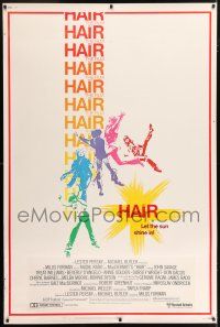6c431 HAIR 40x60 '79 Milos Forman, Treat Williams, musical, let the sun shine in!