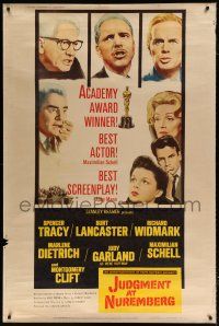 6c445 JUDGMENT AT NUREMBERG style Y 40x60 '61 Spencer Tracy, Judy Garland,Lancaster,Marlene Dietrich