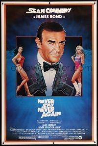 6c477 NEVER SAY NEVER AGAIN 40x60 '83 art of Sean Connery as James Bond 007 by R. Obrero!