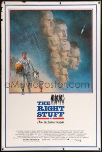 6c495 RIGHT STUFF 40x60 '83 great Tom Jung montage art of the first NASA astronauts!