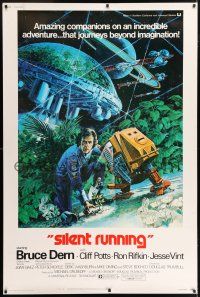 6c508 SILENT RUNNING 40x60 '72 Douglas Trumbull, cool art of Bruce Dern & his robot by Akimoto