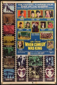 6c532 WHEN COMEDY WAS KING 40x60 '60 Charlie Chaplin, Buster Keaton, Laurel & Hardy, Turpin
