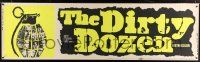 6c132 DIRTY DOZEN paper banner '67 Charles Bronson, Jim Brown, Lee Marvin, cool grenade art!