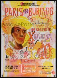 6c041 PARIS IS BURNING 32x45 film festival poster '90 cross-dressing drag queens in NYC!