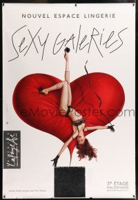 6c028 GALERIES LAFAYETTE DS 47x68 French advertising poster '00s gorgeous woman on huge heart!
