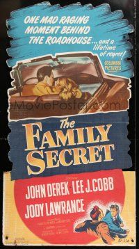 6c149 FAMILY SECRET die-cut 33x60 standee '51 Lee J. Cobb's son John Derek is a murderer!