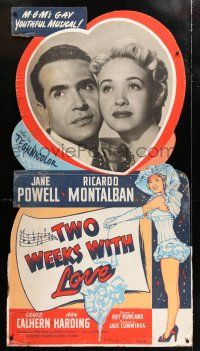 6c155 TWO WEEKS WITH LOVE die-cut 33x60 standee '50 Ricardo Montalban & sexy Jane Powell!
