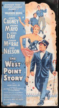 6c157 WEST POINT STORY die-cut 33x59 standee '50 art of James Cagney, Virginia Mayo & Doris Day!