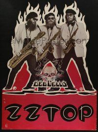 6c179 ZZ TOP die-cut 27x36 standee '79 great image of the bearded band with saxophones!
