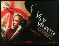 6c095 V FOR VENDETTA subway poster '05 Wachowskis, Portman, Weaving, huge Guy Fawkes mask image!