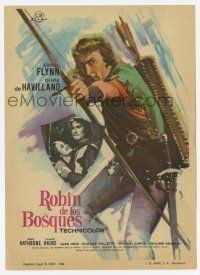 6d435 ADVENTURES OF ROBIN HOOD Spanish herald R64 different MCP art of Errol Flynn w/ bow & arrow!