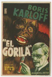 6d445 APE Spanish herald '40 great different Jose Maria art of Boris Karloff & wacky gorilla!