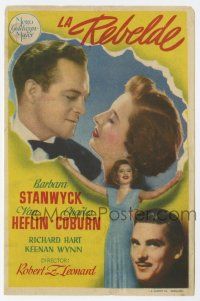 6d451 B.F.'S DAUGHTER Spanish herald '48 romantic close up of Barbara Stanwyck & Van Heflin!