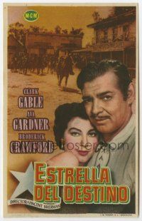 6d585 LONE STAR Spanish herald '53 different close up of Clark Gable & sexy Ava Gardner!