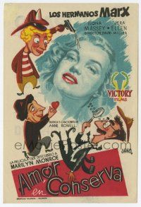 6d590 LOVE HAPPY Spanish herald '53 different art of the Marx Brothers & Marilyn Monroe by Jano!