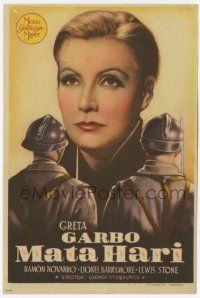 6d595 MATA HARI Spanish herald R40s cool completely different art of Greta Garbo & soldiers!