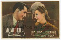 6d605 MY FAVORITE WIFE Spanish herald '44 different romantic close up of Cary Grant & Irene Dunne!
