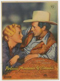 6d619 NORTH WEST MOUNTED POLICE Spanish herald '45 c/u of Gary Cooper & Madeleine Carroll, DeMille