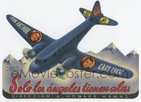 6d628 ONLY ANGELS HAVE WINGS die-cut Spanish herald '43 Cary Grant & Jean Arthur inside airplane!