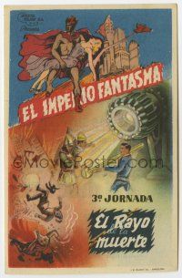6d639 PHANTOM EMPIRE part 3 Spanish herald '47 Gene Autry, cool different sci-fi serial artwork!