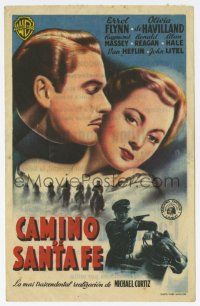 6d666 SANTA FE TRAIL Spanish herald '48 Errol Flynn, Olivia De Havilland, Curtiz, different art!