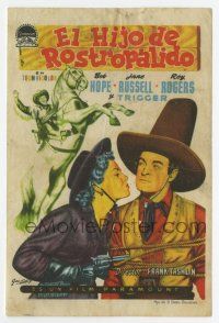 6d686 SON OF PALEFACE Spanish herald '52 Roy Rogers, Trigger, Bob Hope, Jane Russell, Solis art!
