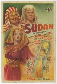 6d696 SUDAN Spanish herald '46 different art of sexy Maria Montez, Jon Hall & Turhan Bey!