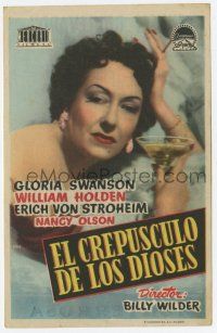 6d698 SUNSET BOULEVARD Spanish herald '52 different image of Gloria Swanson with drink!