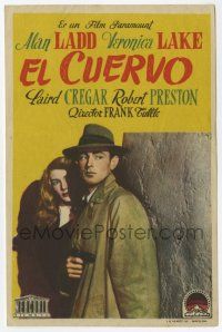 6d715 THIS GUN FOR HIRE Spanish herald '40s great image of Alan Ladd with gun & sexy Veronica Lake!