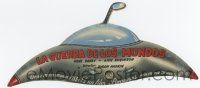 6d731 WAR OF THE WORLDS die-cut Spanish herald '53 H.G. Wells, George Pal, wonderful UFO art!