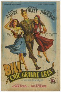 6d734 WHEN WILLIE COMES MARCHING HOME Spanish herald '50 John Ford, different art of Dan Dailey!