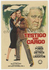 6d741 WITNESS FOR THE PROSECUTION Spanish herald R69 great Jano art of Power, Dietrich & Laughton!