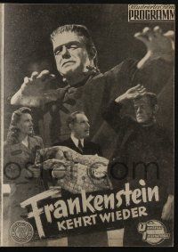 6d344 GHOST OF FRANKENSTEIN Austrian program '50 different images of monster Lon Chaney Jr.!