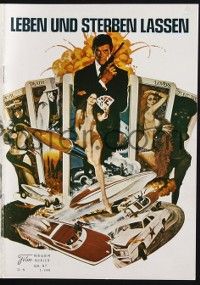 6d367 LIVE & LET DIE Austrian program '73 different images of Roger Moore as James Bond + art!